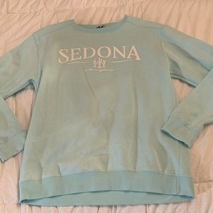 Sedona crewneck sweatshirt in light teal